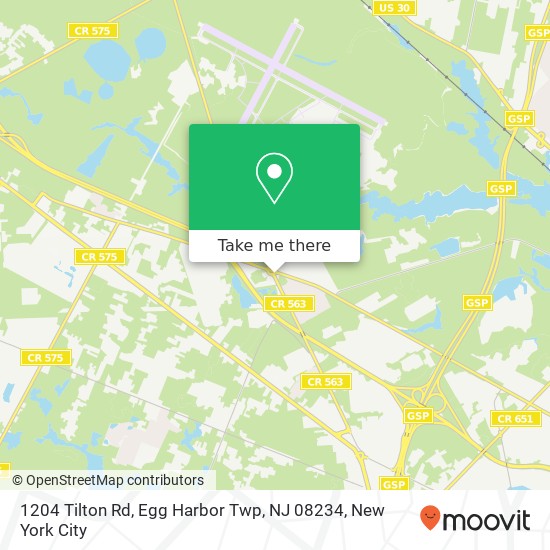 Mapa de 1204 Tilton Rd, Egg Harbor Twp, NJ 08234