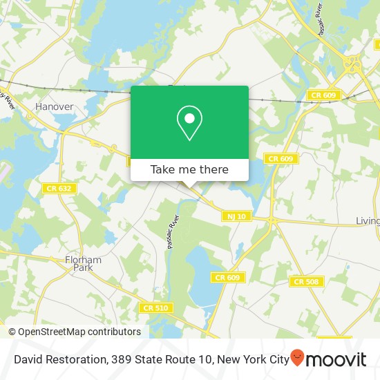 Mapa de David Restoration, 389 State Route 10