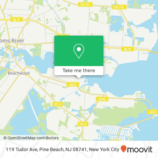 Mapa de 119 Tudor Ave, Pine Beach, NJ 08741