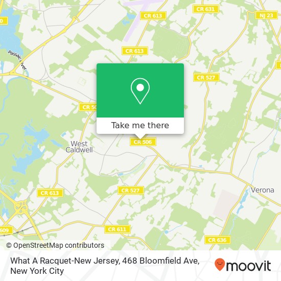 Mapa de What A Racquet-New Jersey, 468 Bloomfield Ave