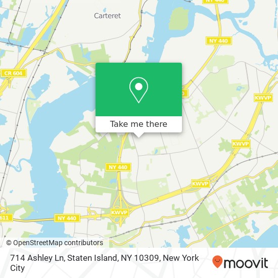 Mapa de 714 Ashley Ln, Staten Island, NY 10309