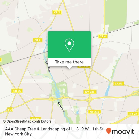 AAA Cheap Tree & Landscaping of Li, 319 W 11th St map