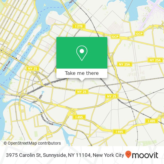 Mapa de 3975 Carolin St, Sunnyside, NY 11104