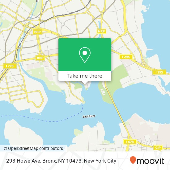 Mapa de 293 Howe Ave, Bronx, NY 10473