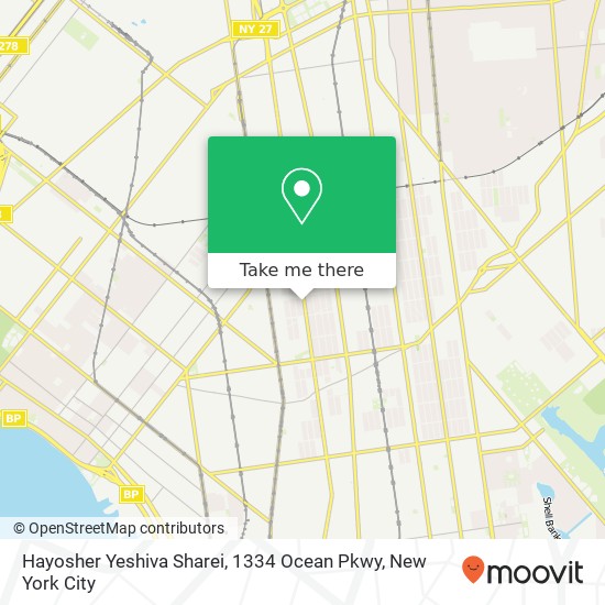 Hayosher Yeshiva Sharei, 1334 Ocean Pkwy map