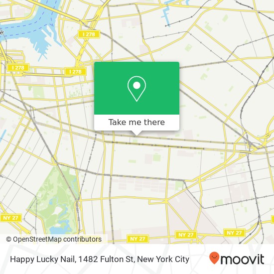 Happy Lucky Nail, 1482 Fulton St map