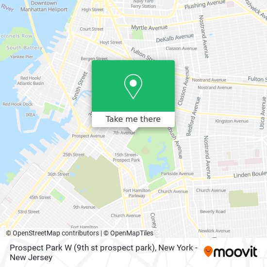 Prospect Park W (9th st prospect park) map