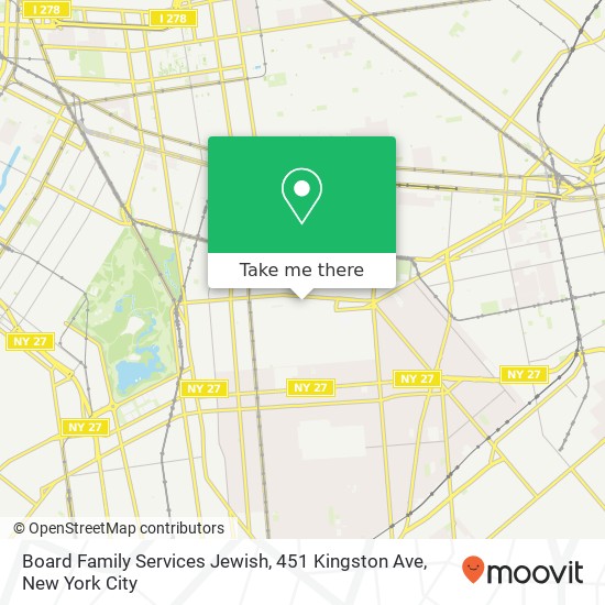 Mapa de Board Family Services Jewish, 451 Kingston Ave