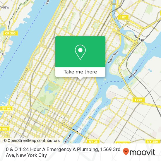 0 & O 1 24 Hour A Emergency A Plumbing, 1569 3rd Ave map