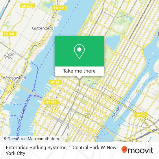 Enterprise Parking Systems, 1 Central Park W map