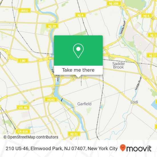 Mapa de 210 US-46, Elmwood Park, NJ 07407