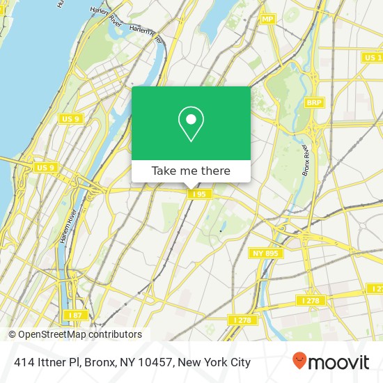 Mapa de 414 Ittner Pl, Bronx, NY 10457