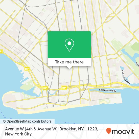 Mapa de Avenue W (4th & Avenue W), Brooklyn, NY 11223