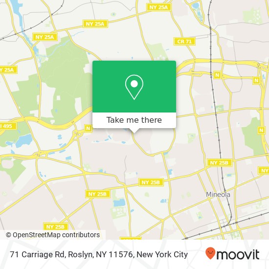 Mapa de 71 Carriage Rd, Roslyn, NY 11576