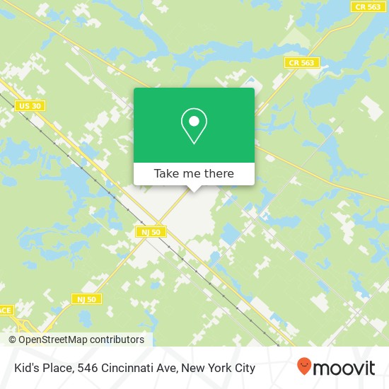 Mapa de Kid's Place, 546 Cincinnati Ave