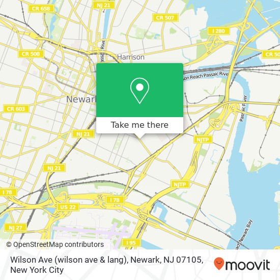 Wilson Ave (wilson ave & lang), Newark, NJ 07105 map
