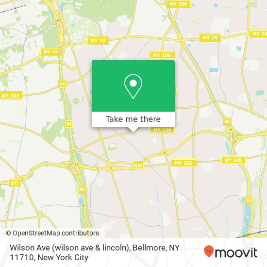 Mapa de Wilson Ave (wilson ave & lincoln), Bellmore, NY 11710