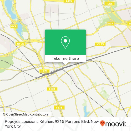 Mapa de Popeyes Louisiana Kitchen, 9215 Parsons Blvd