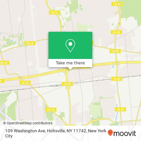 Mapa de 109 Washington Ave, Holtsville, NY 11742