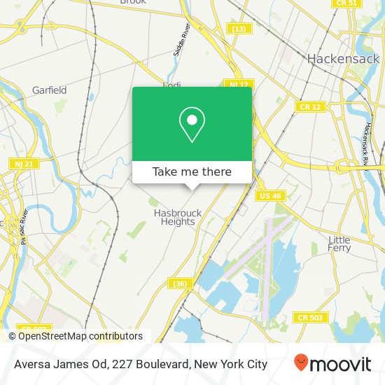 Aversa James Od, 227 Boulevard map