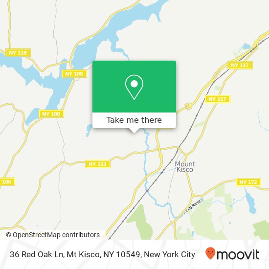 Mapa de 36 Red Oak Ln, Mt Kisco, NY 10549