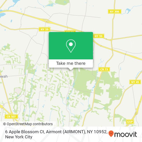 Mapa de 6 Apple Blossom Ct, Airmont (AIRMONT), NY 10952