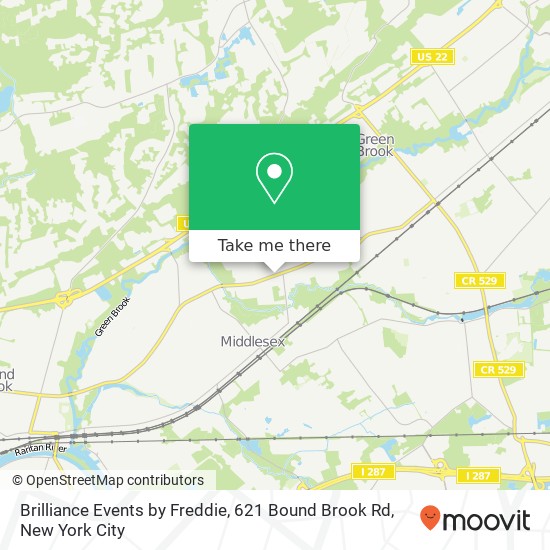 Mapa de Brilliance Events by Freddie, 621 Bound Brook Rd