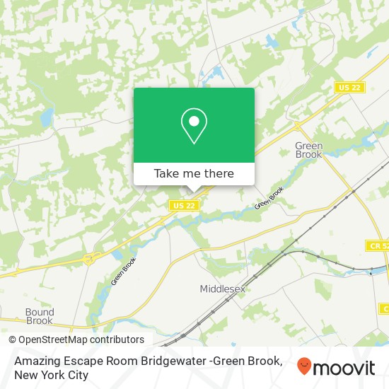 Mapa de Amazing Escape Room Bridgewater -Green Brook