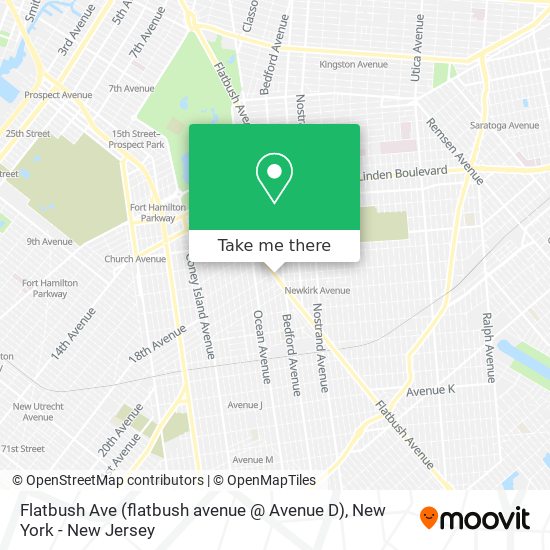 Mapa de Flatbush Ave (flatbush avenue @ Avenue D)