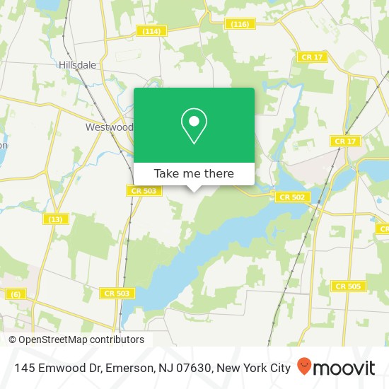 145 Emwood Dr, Emerson, NJ 07630 map