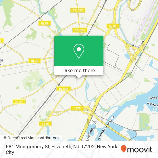 Mapa de 681 Montgomery St, Elizabeth, NJ 07202