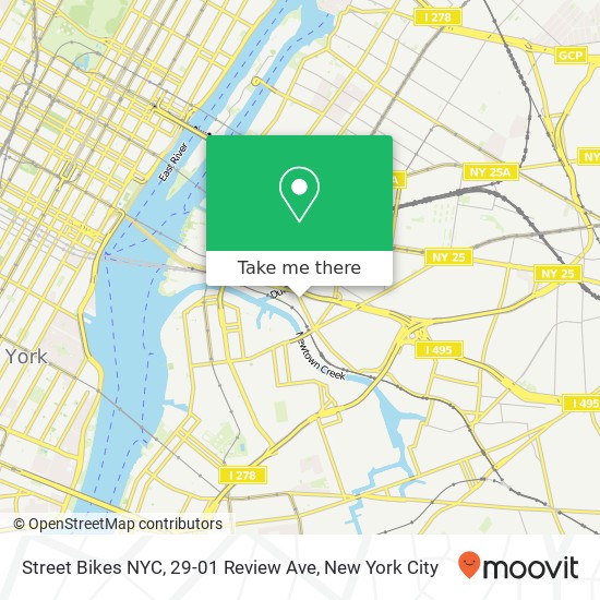 Mapa de Street Bikes NYC, 29-01 Review Ave