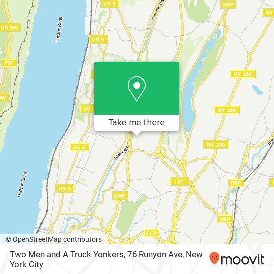 Mapa de Two Men and A Truck Yonkers, 76 Runyon Ave