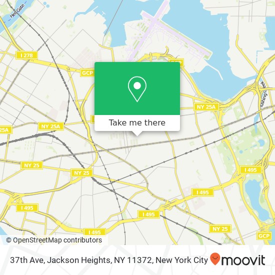 37th Ave, Jackson Heights, NY 11372 map