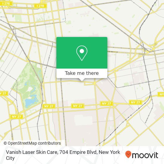 Mapa de Vanish Laser Skin Care, 704 Empire Blvd