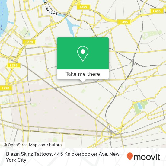 Mapa de Blazin Skinz Tattoos, 445 Knickerbocker Ave