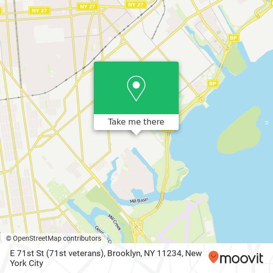 Mapa de E 71st St (71st veterans), Brooklyn, NY 11234