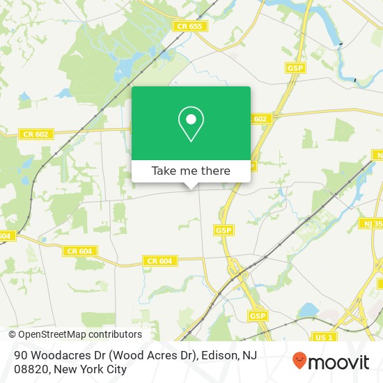 90 Woodacres Dr (Wood Acres Dr), Edison, NJ 08820 map