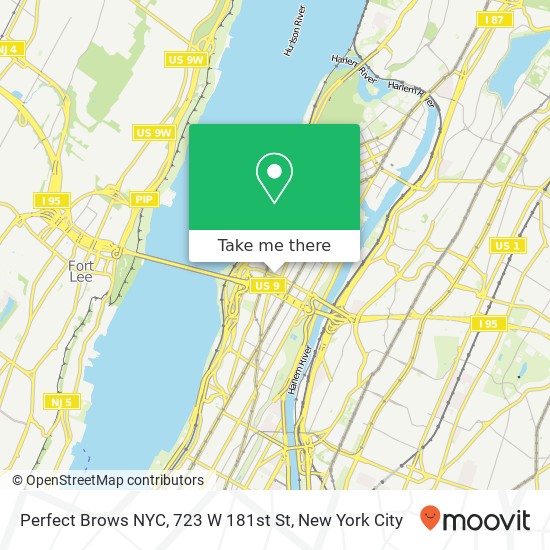 Mapa de Perfect Brows NYC, 723 W 181st St