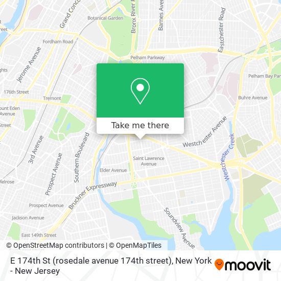 Mapa de E 174th St (rosedale avenue 174th street)