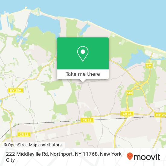 Mapa de 222 Middleville Rd, Northport, NY 11768