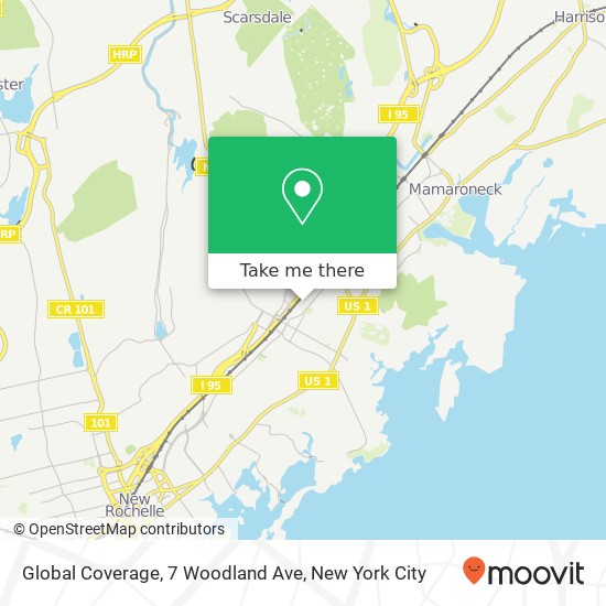 Mapa de Global Coverage, 7 Woodland Ave