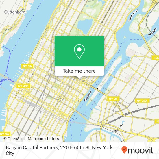 Mapa de Banyan Capital Partners, 220 E 60th St