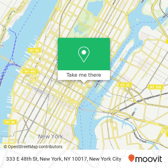 Mapa de 333 E 48th St, New York, NY 10017