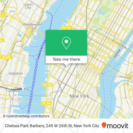 Mapa de Chelsea Park Barbers, 249 W 26th St