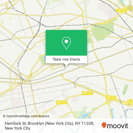 Mapa de Hemlock St, Brooklyn (New York City), NY 11208