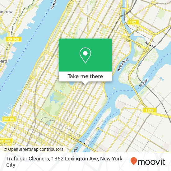 Mapa de Trafalgar Cleaners, 1352 Lexington Ave