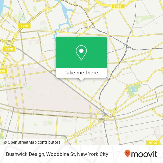 Mapa de Bushwick Design, Woodbine St