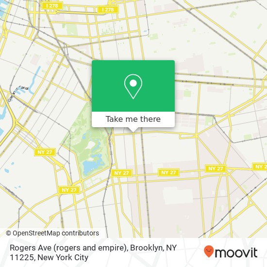 Rogers Ave (rogers and empire), Brooklyn, NY 11225 map