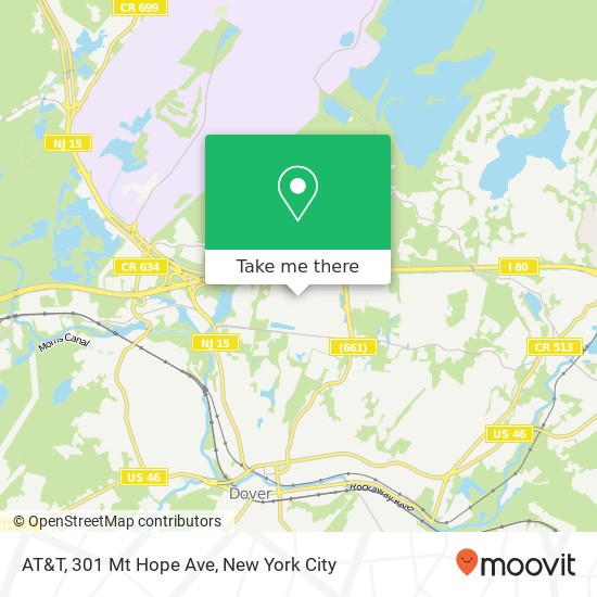 Mapa de AT&T, 301 Mt Hope Ave